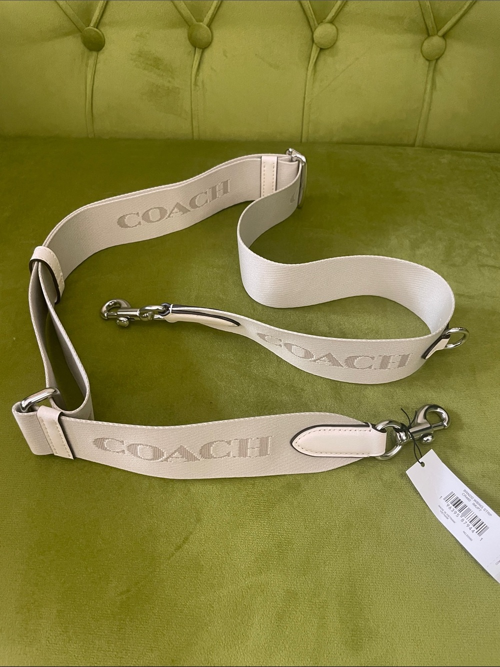 NWT Coach Chalk Logo Webbing Adjustable Bag Strap